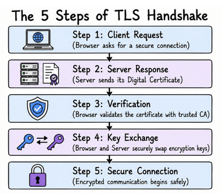 Steps of TLS handshake