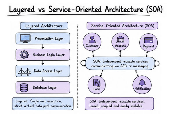 Layered Architecture vs Service-Oriented Architecture (SOA)