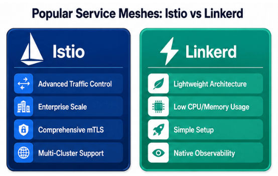 Popular Service Meshes (Istio and Linkerd) Popular Service Meshes