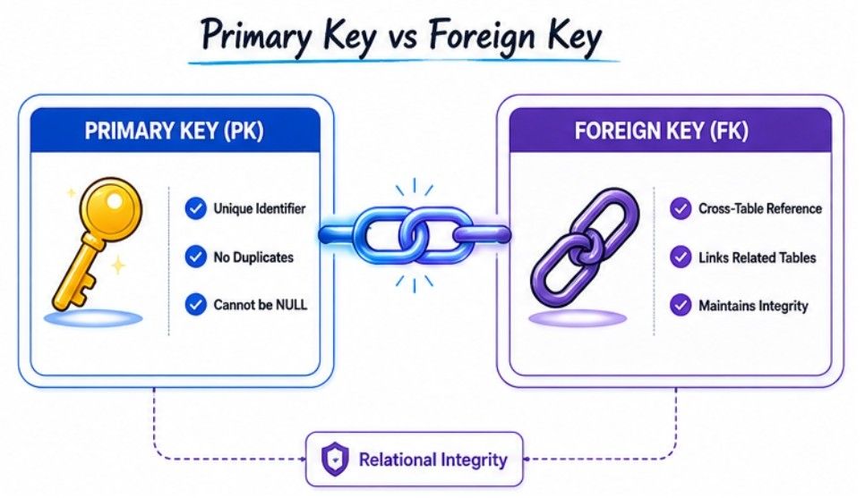 Difference Between Primary Key vs Foreign Key