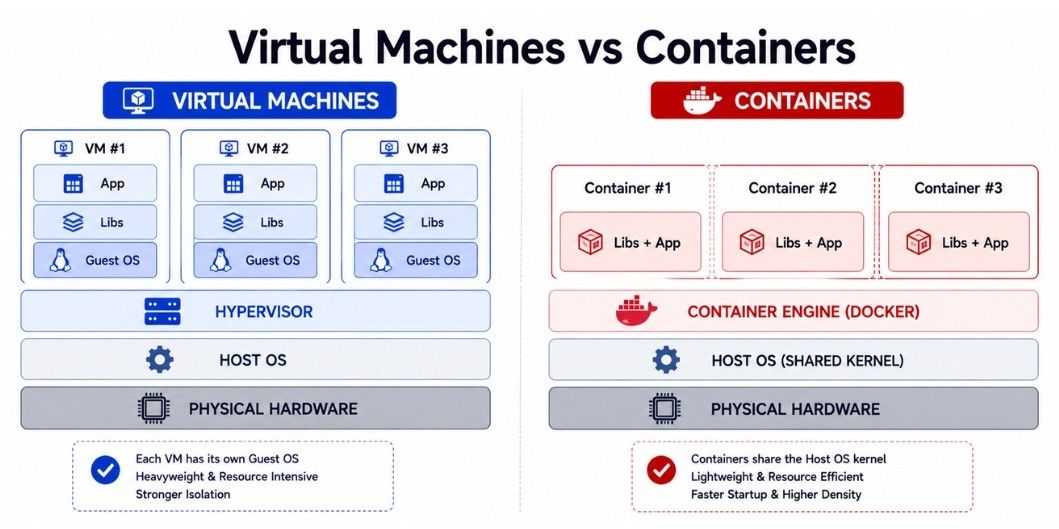 Difference Between Virtual Machines vs Containers