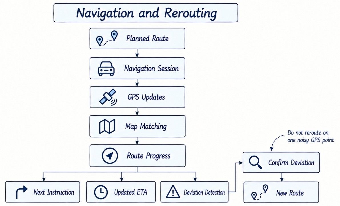 Turn-by-Turn Navigation and Rerouting