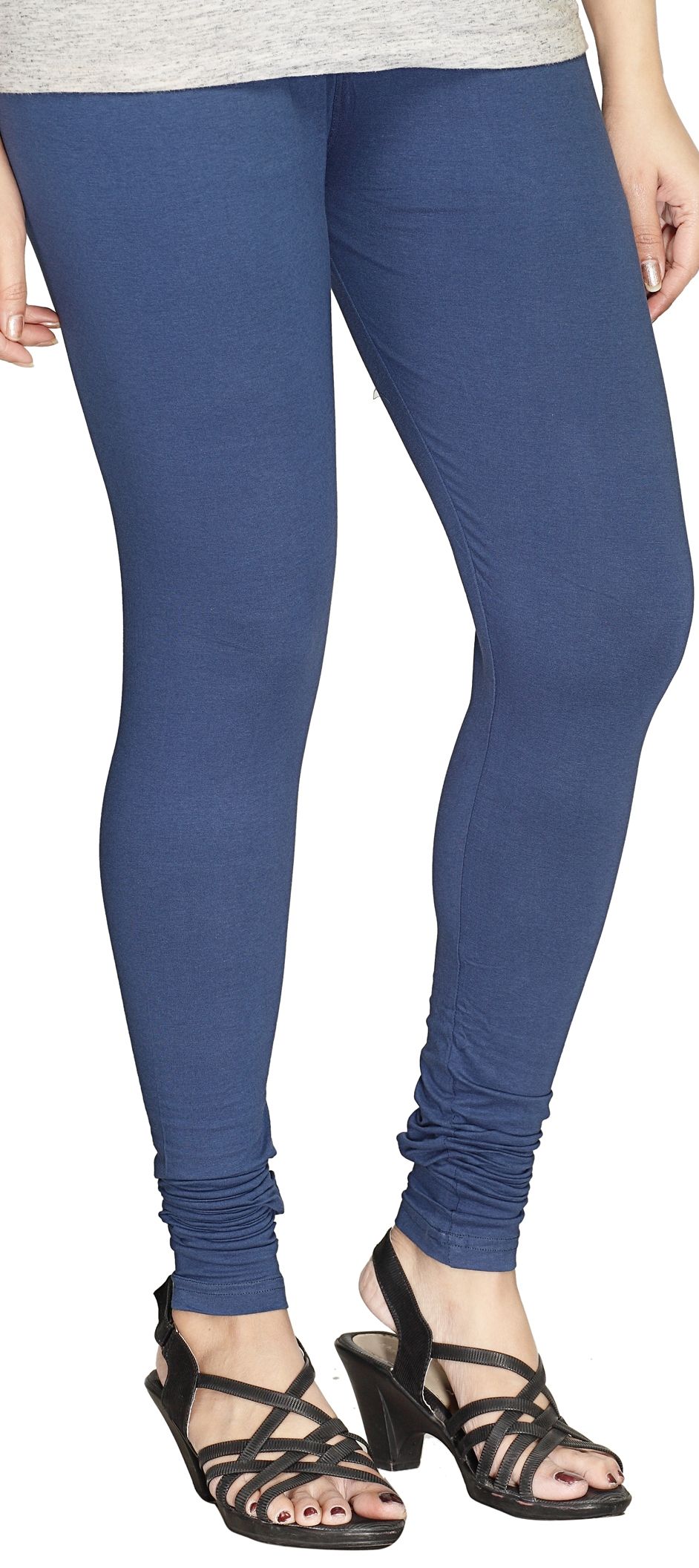 1518687 Casual Blue color Cotton fabric Leggings