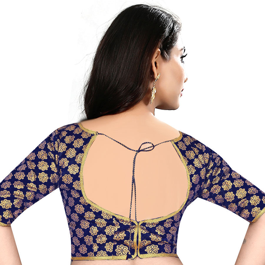 Blue color Brocade fabric Blouse : 1582224