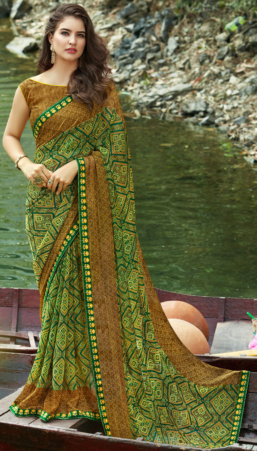 Bollywood, Casual Multicolor color Faux Georgette fabric Saree : 1617113