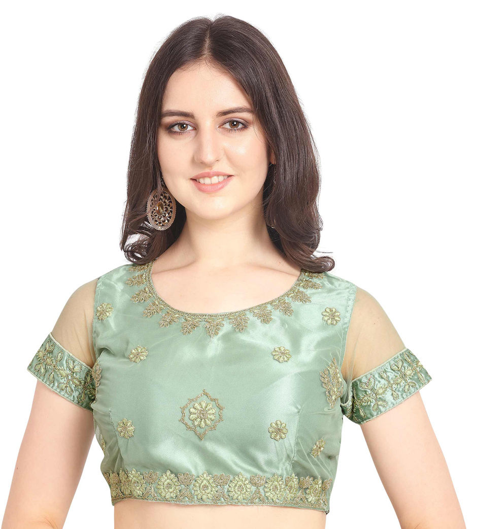 Festive, Reception Green color Net fabric Lehenga : 1657285