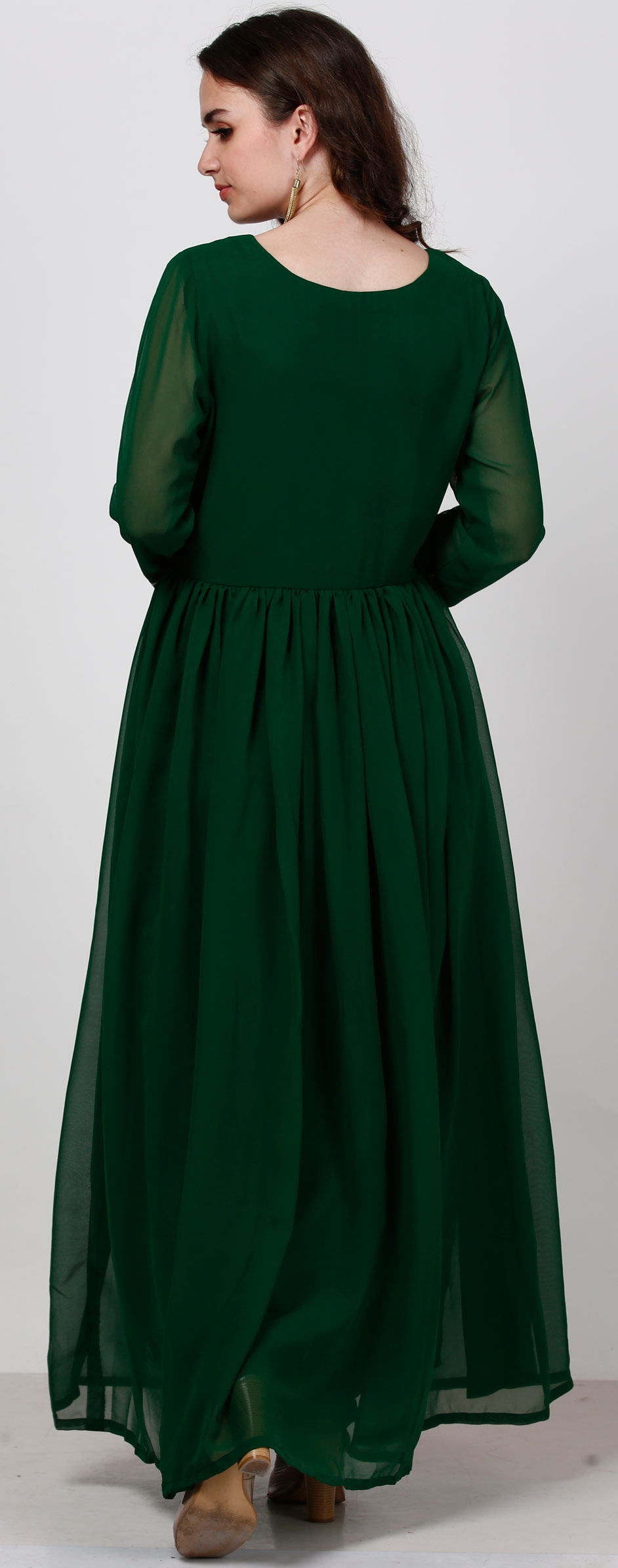 Party Wear Green color fabric Gown 1660959