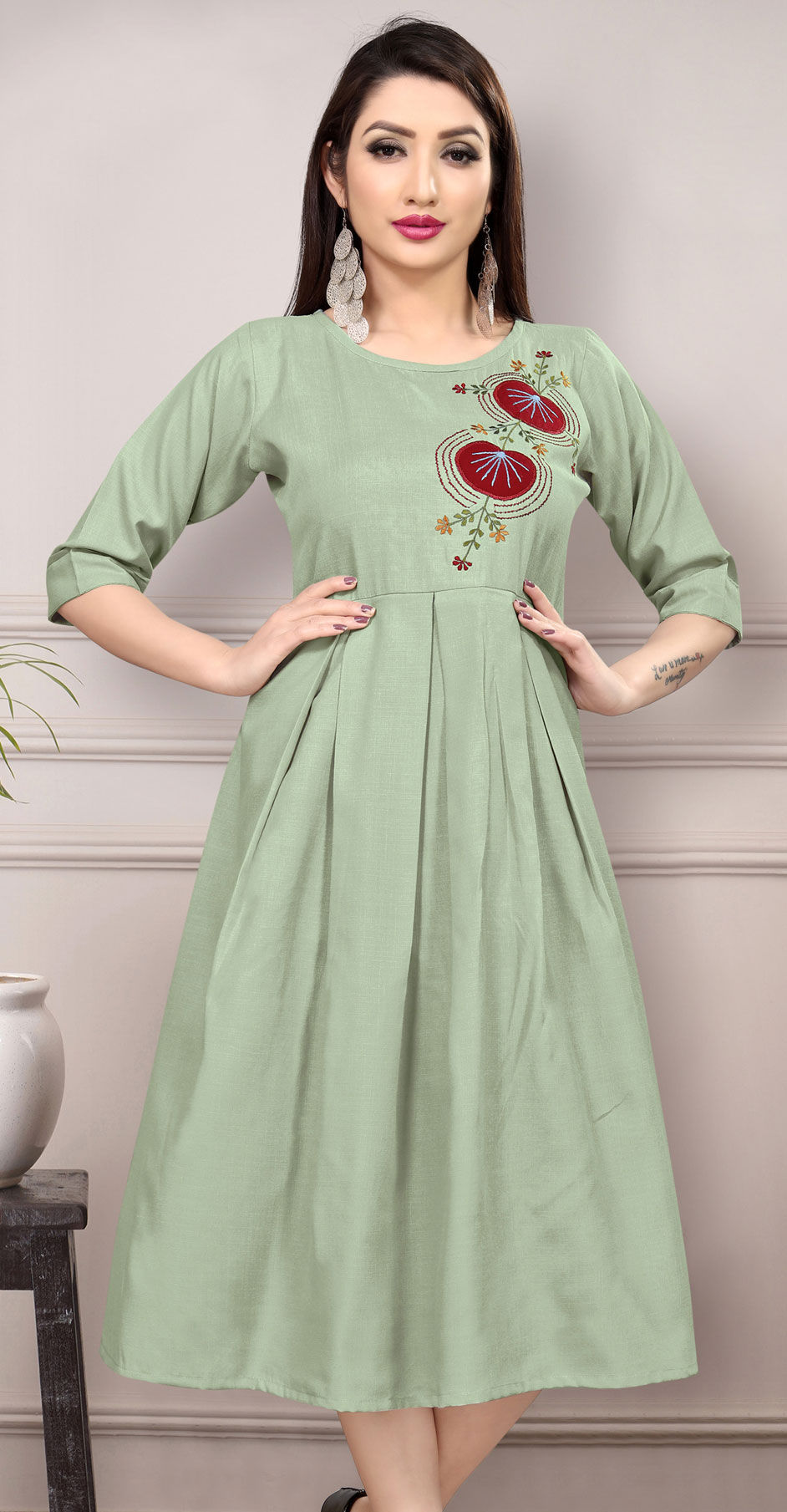 green colour kurti design