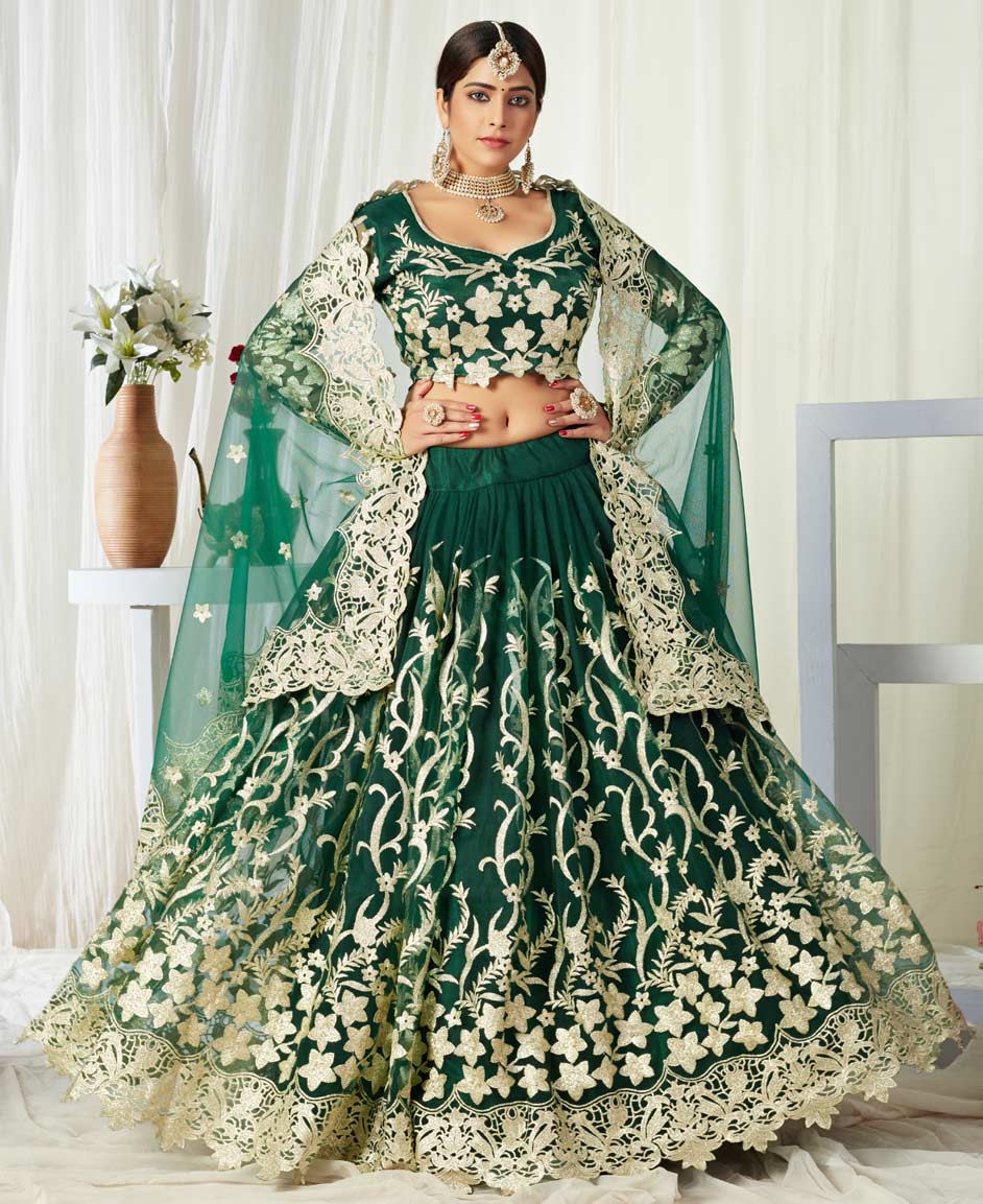 bridal lehenga in green