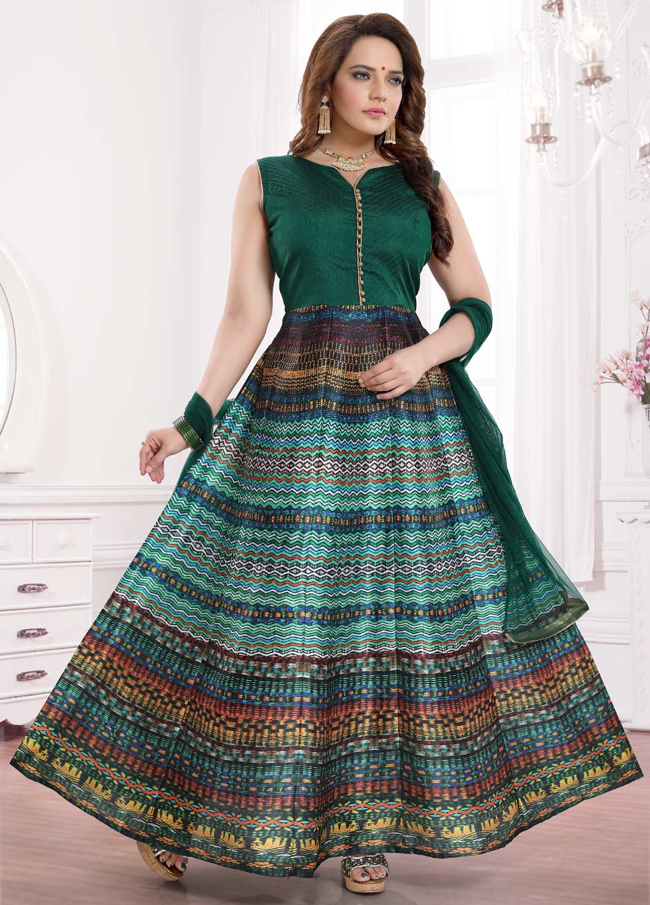Party Wear Multicolor color Bangalore Silk fabric Salwar Kameez : 1699376