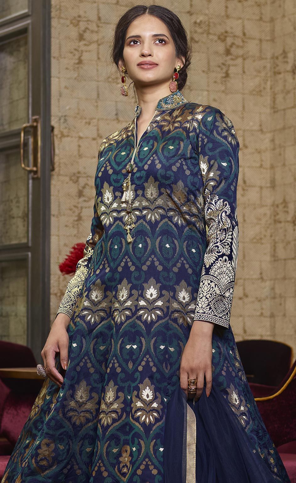 Festive, Party Wear Multicolor color Jacquard fabric Salwar Kameez 1704306