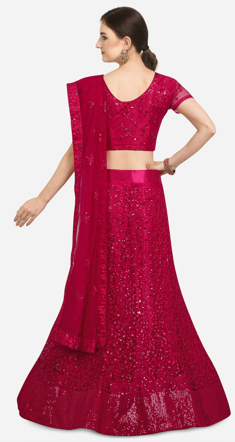net party wear lehenga