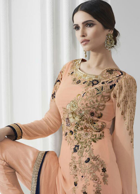 orange and white salwar suit