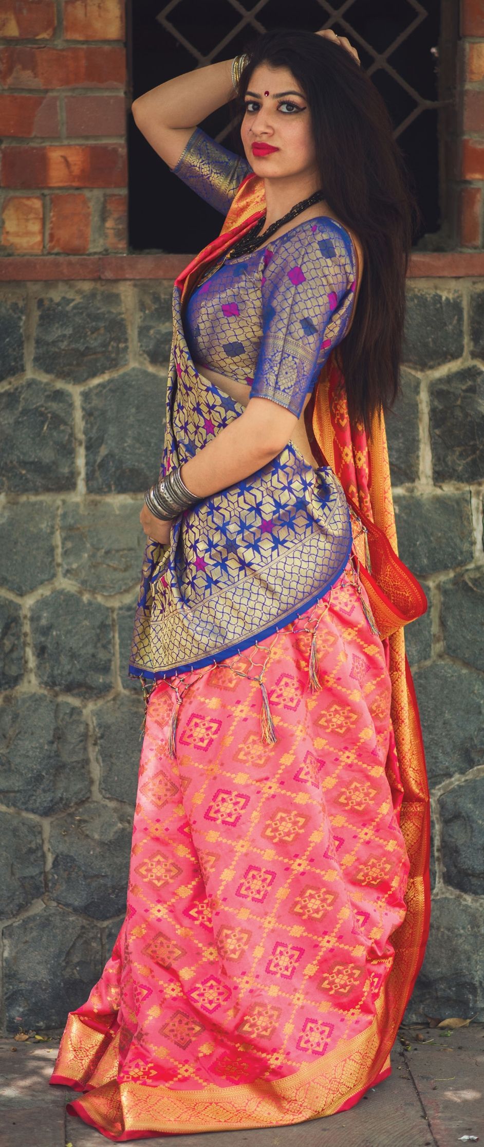 Silk saree sales gujarati style