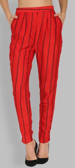 Casual Red and Maroon color Jeggings in Rayon fabric with Printed work : 1731104