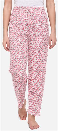 Casual Pink and Majenta color Jeggings in Cotton fabric with Printed work : 1763376