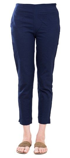 600836 Blue  color family Jeggings in Rayon fabric with Thread work .