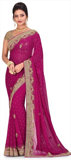 fancy saree with stone work