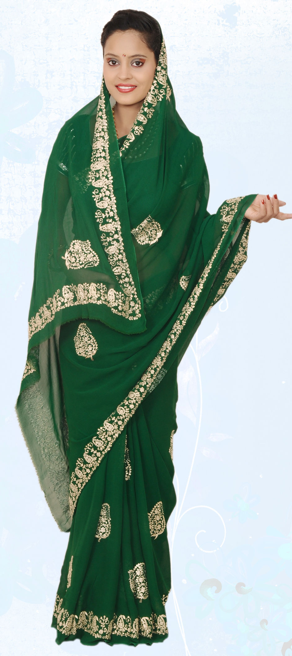 heavy Georgette saree with beautiful kasab work in all over saree with  beautiful peacock design