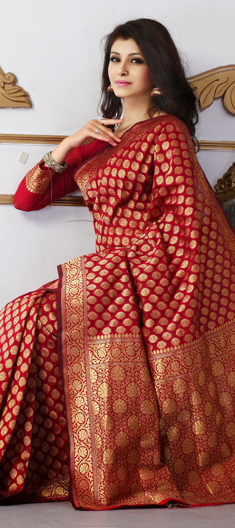 matching blazer for red saree