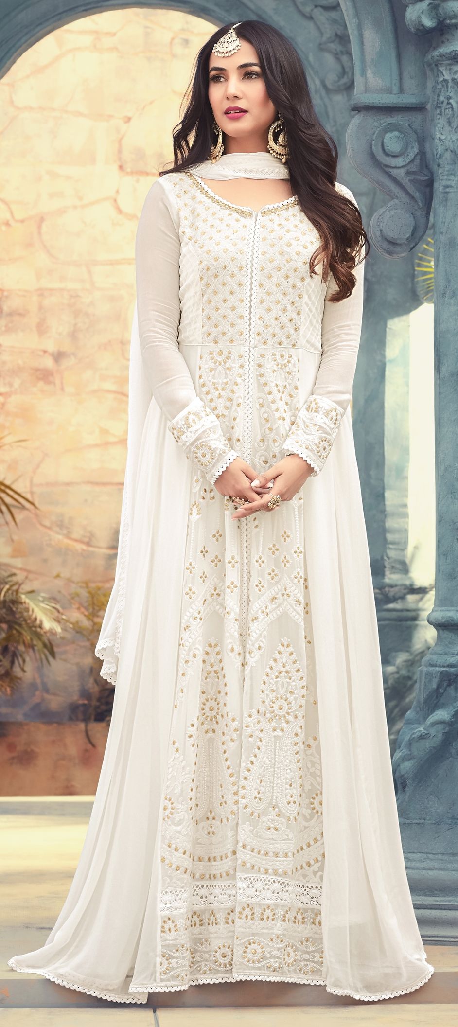 1500179: White and Off White color Salwar Kameez