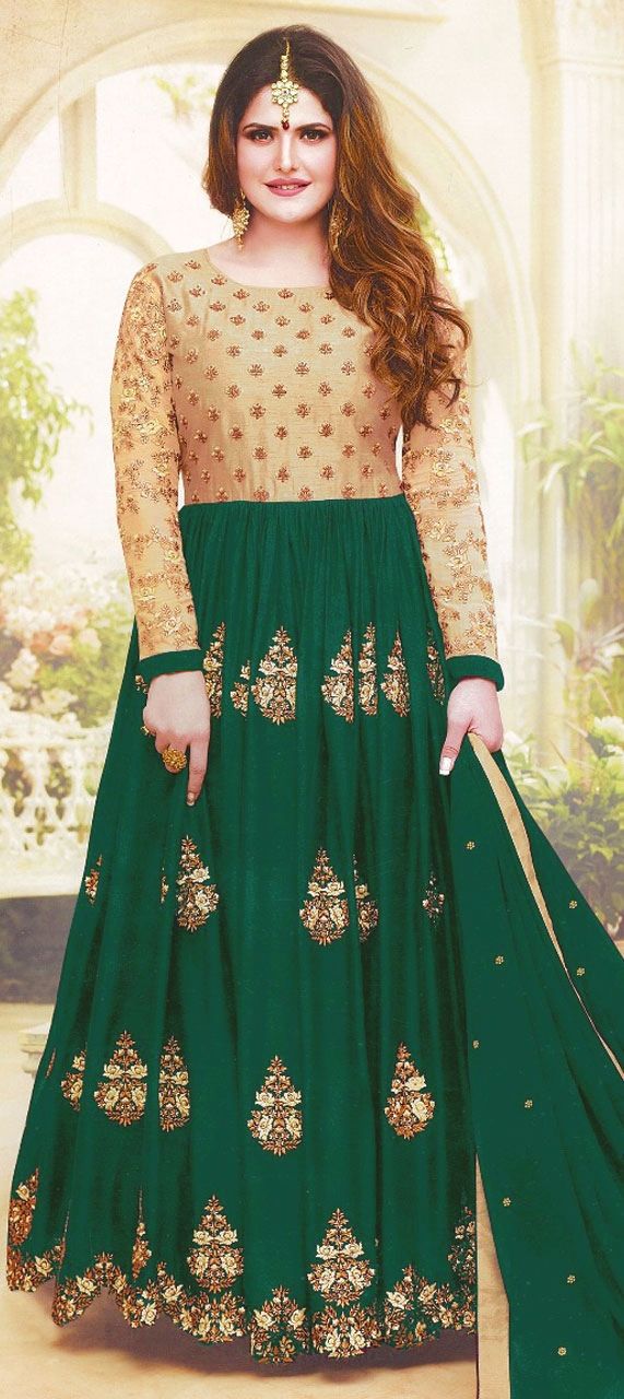 Islamic Beige Georgette Salwar Kameez