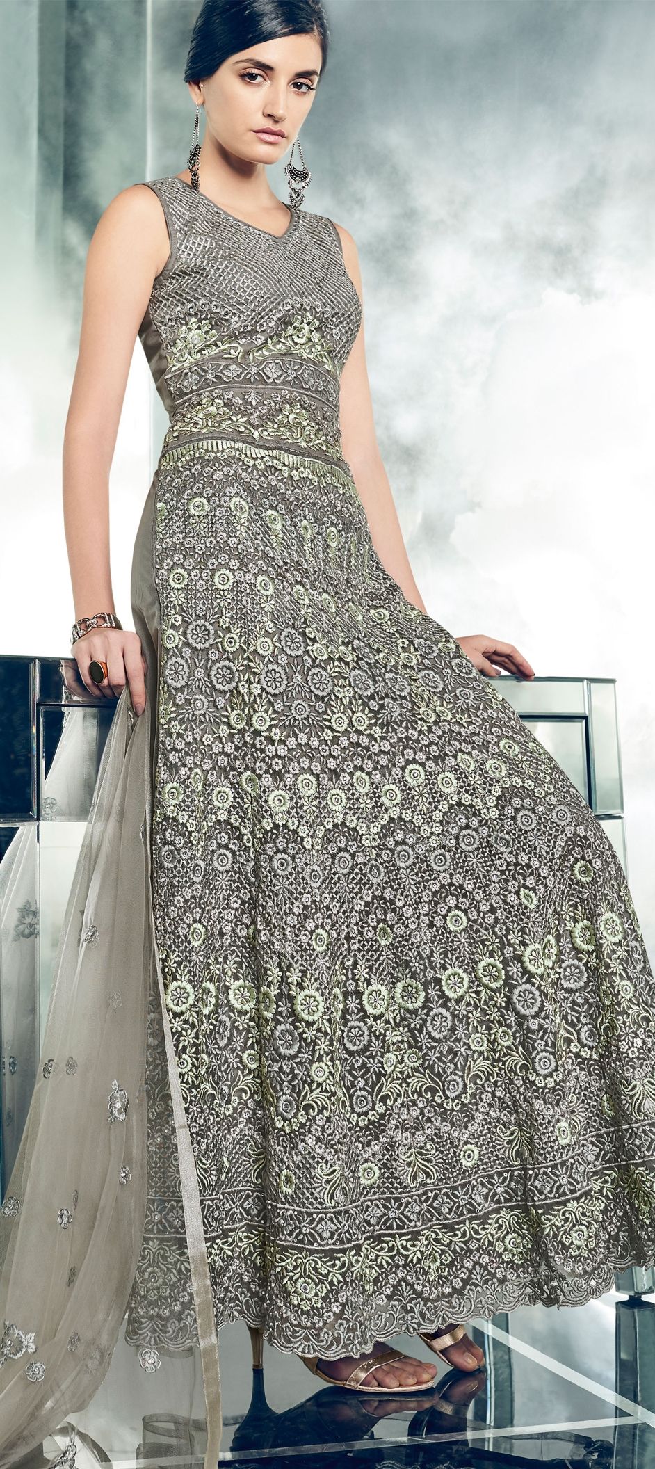 1501874: Black and Grey color Salwar Kameez