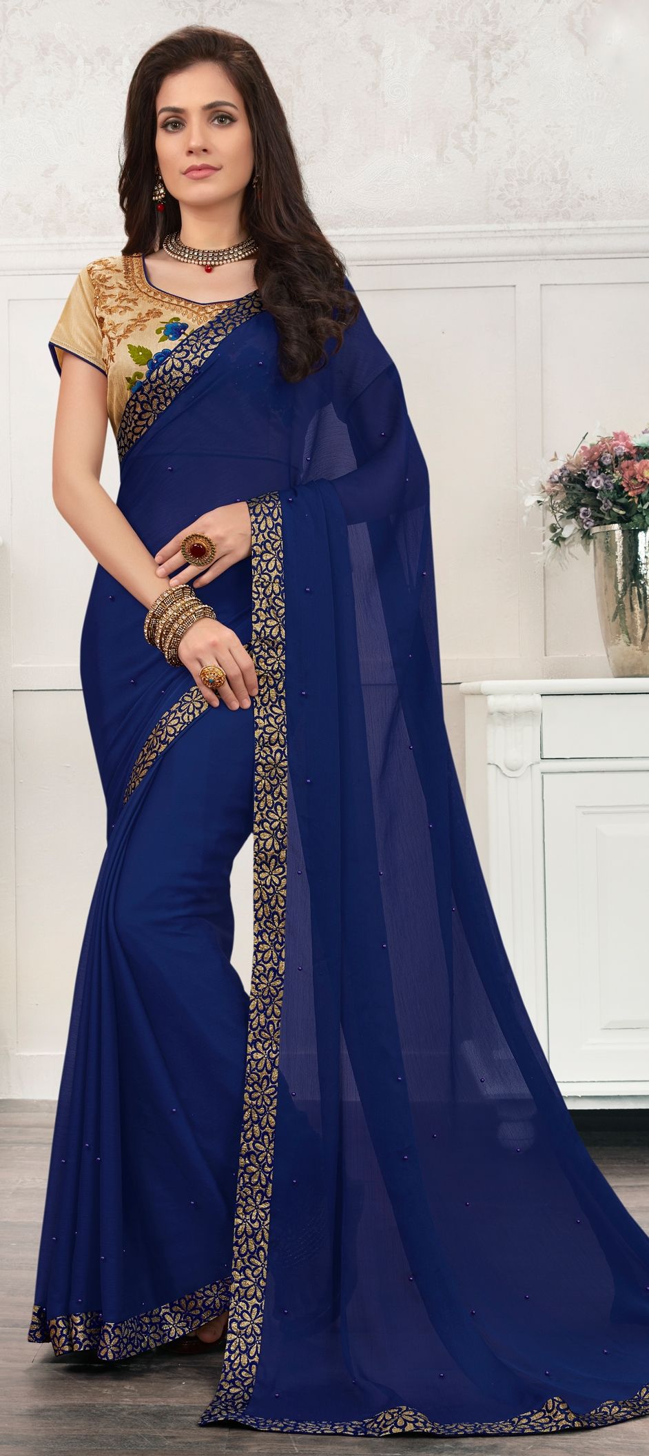 1503322 Blue color Sarees