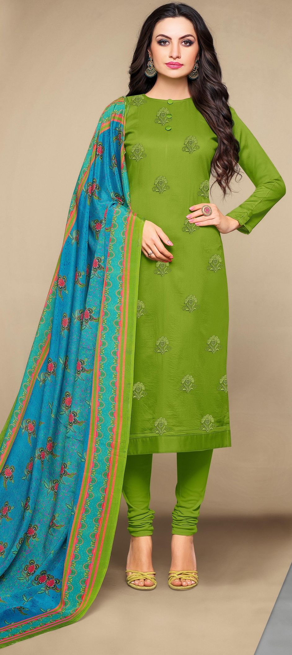 1503479: Green color Salwar Kameez