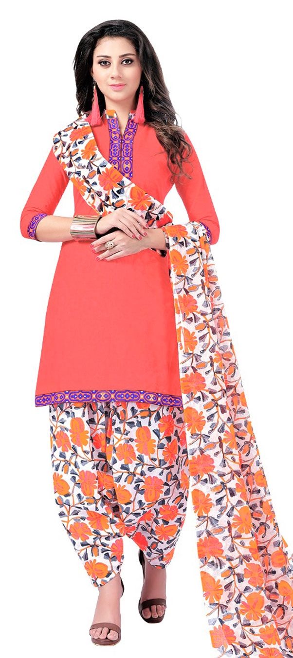 orange and white salwar suit