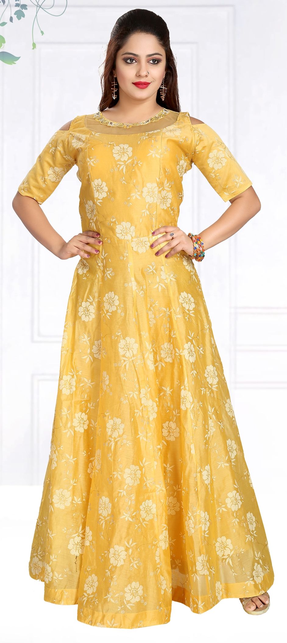chanderi gown