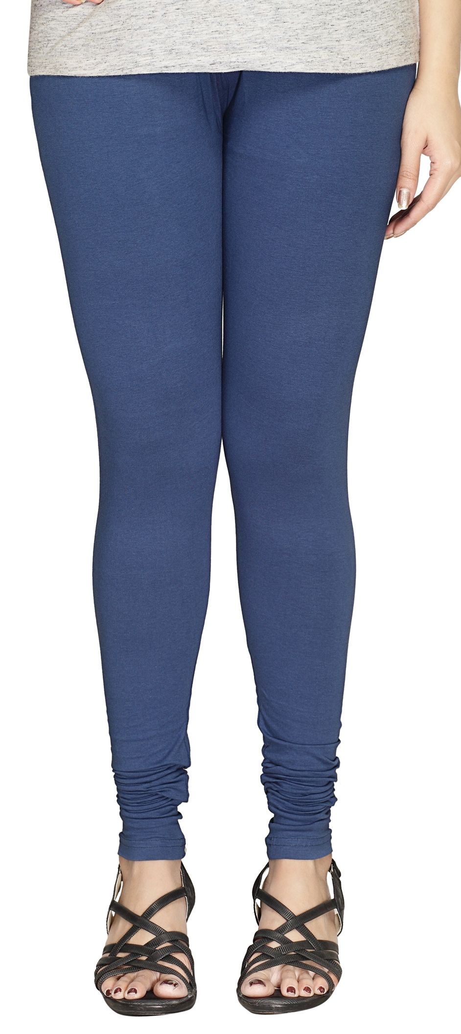 1518687 Casual Blue color Cotton fabric Leggings