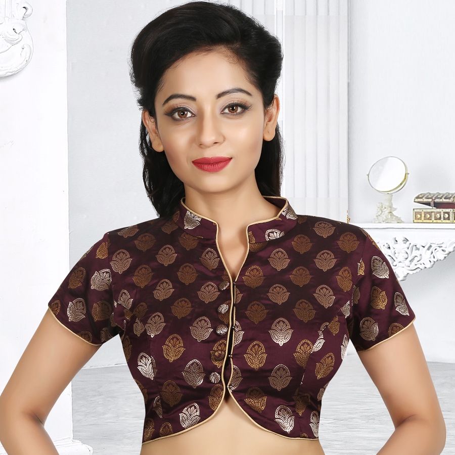 1523380: Purple and Violet color Art Silk, Brocade fabric Blouse