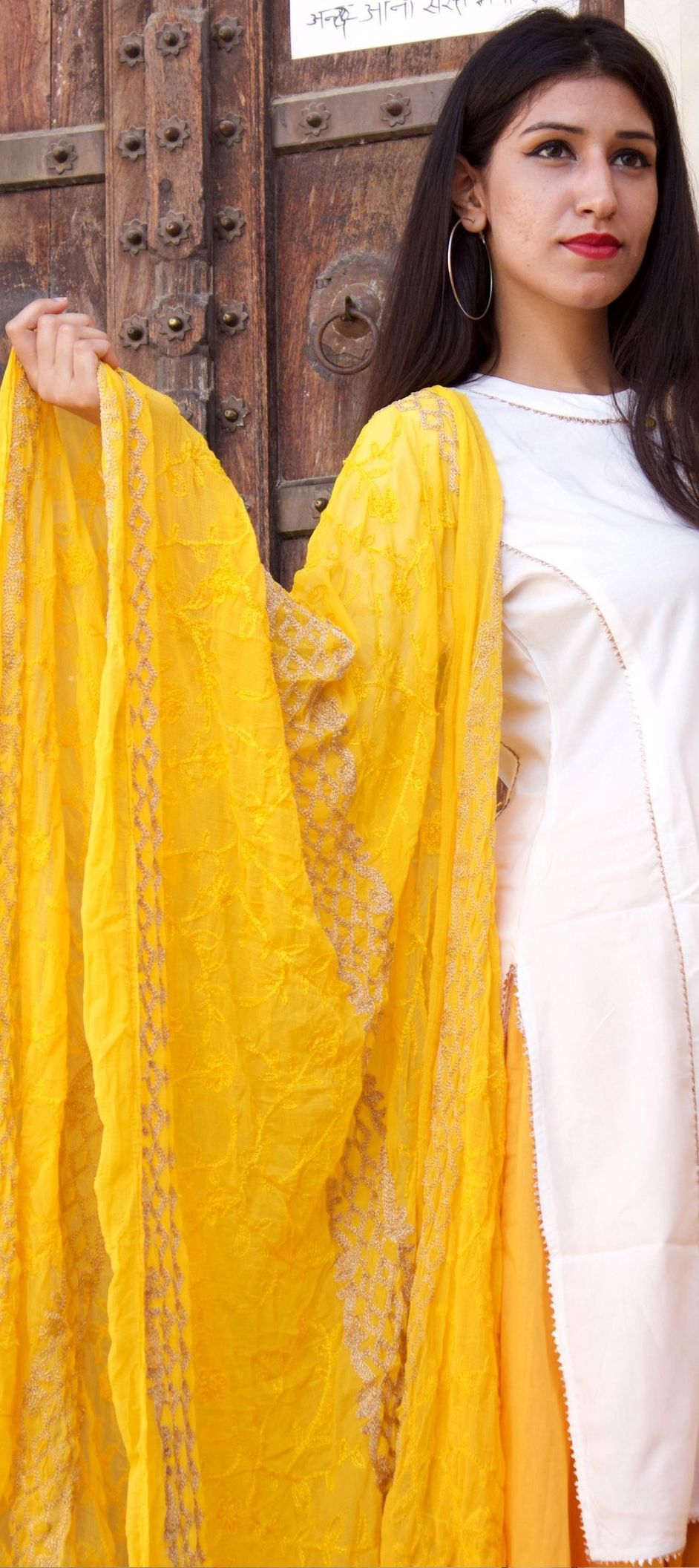 yellow chiffon fabric