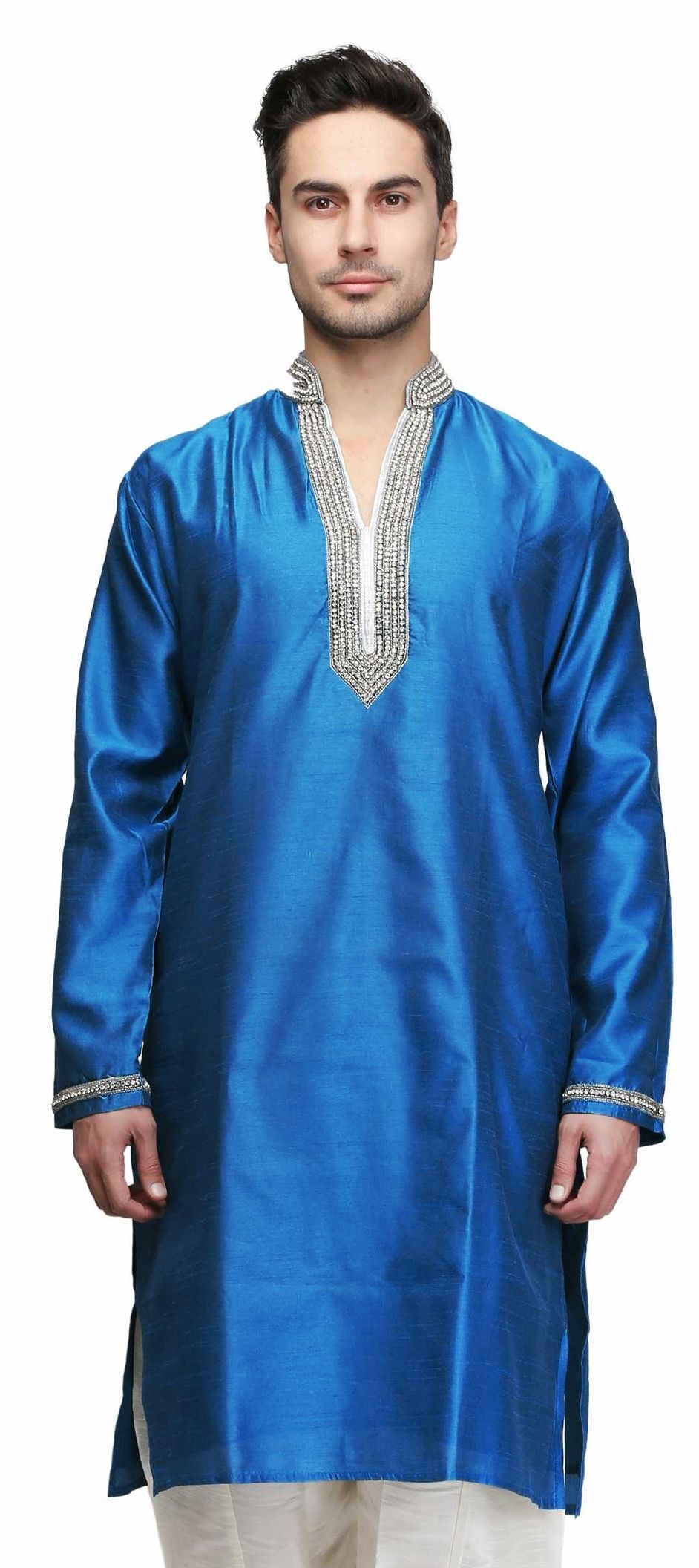 Blue Silk Kurta
