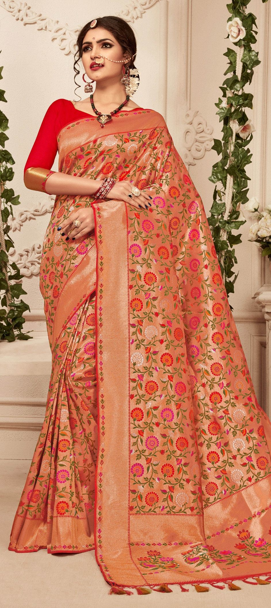 1525418 Traditional Multicolor color Banarasi Silk, Silk fabric Saree
