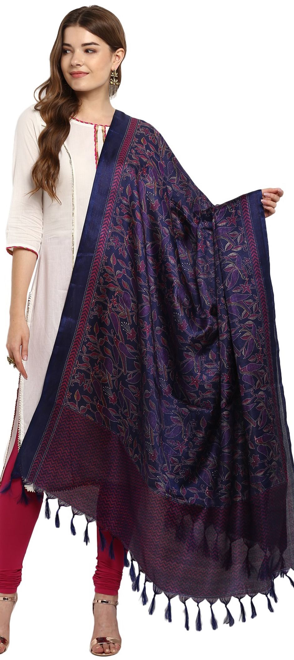 1526338: Casual Blue Color Khadi Fabric Dupatta