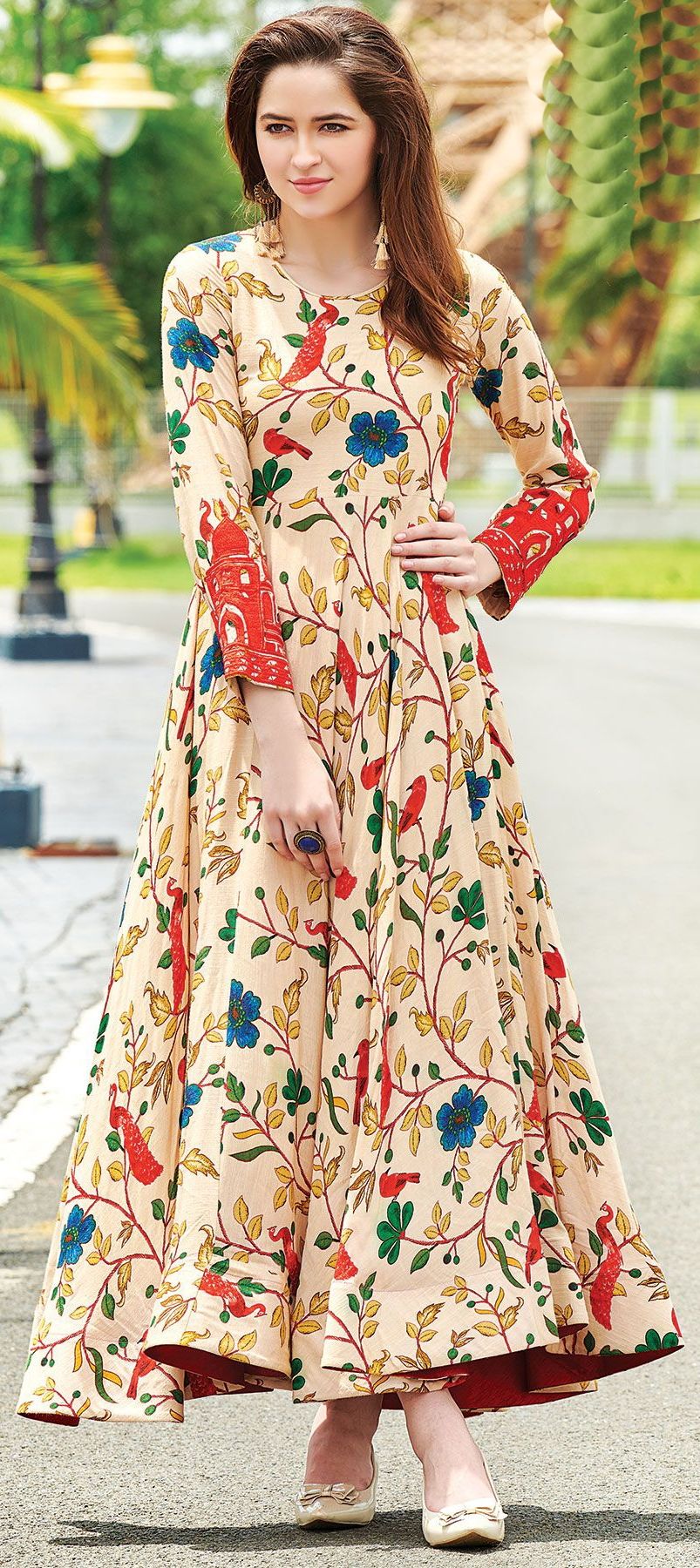 1527716 Designer Multicolor color Cotton fabric Gown