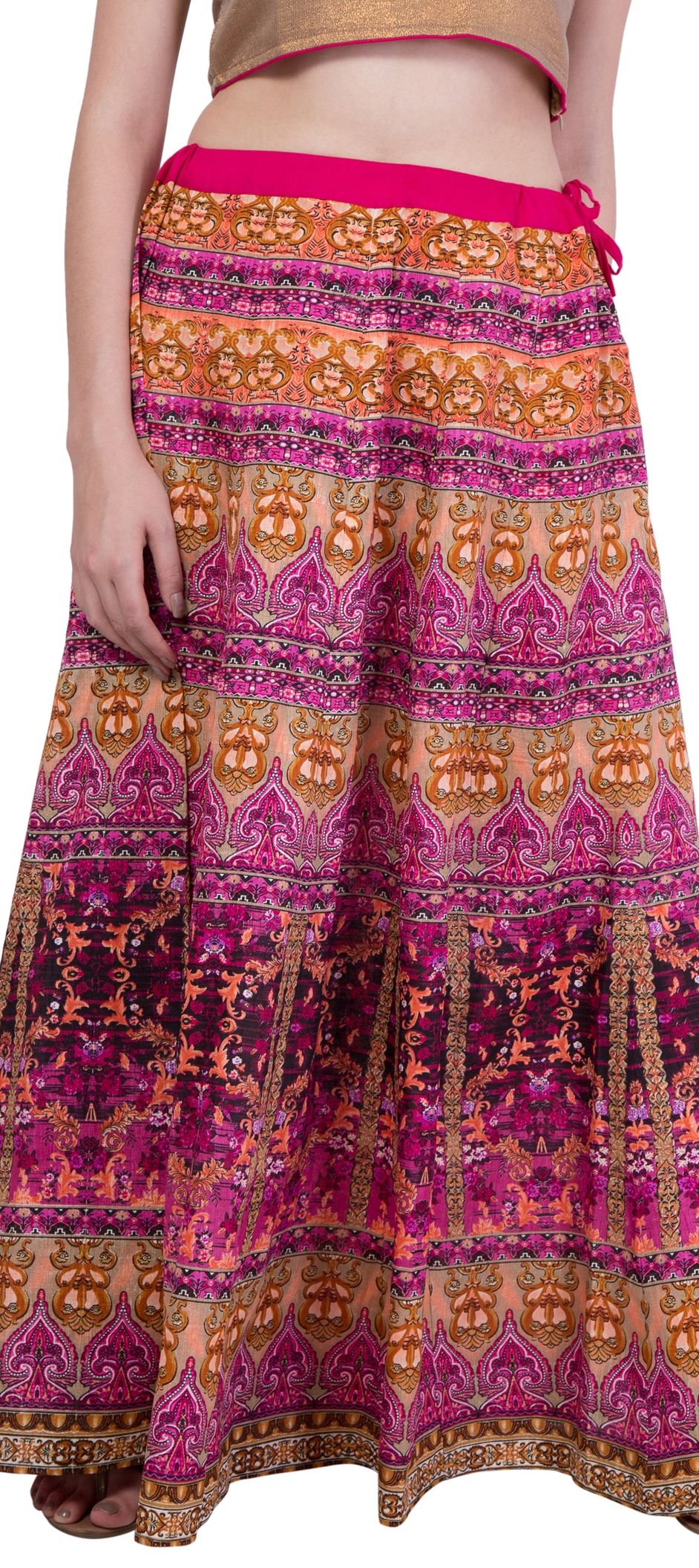 1531395 Casual Multicolor color Art Silk, Silk fabric Skirt