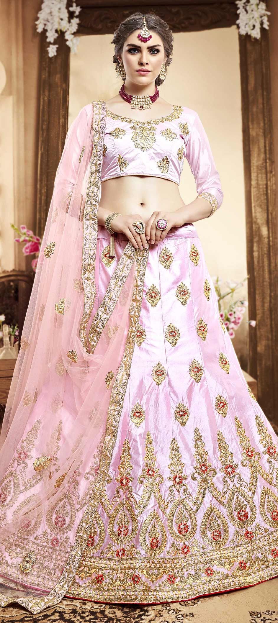 Costume Indien Bollywood - Saree/lengtha Rose Majenta - Taille UK 12 (ajustable) - Occasion