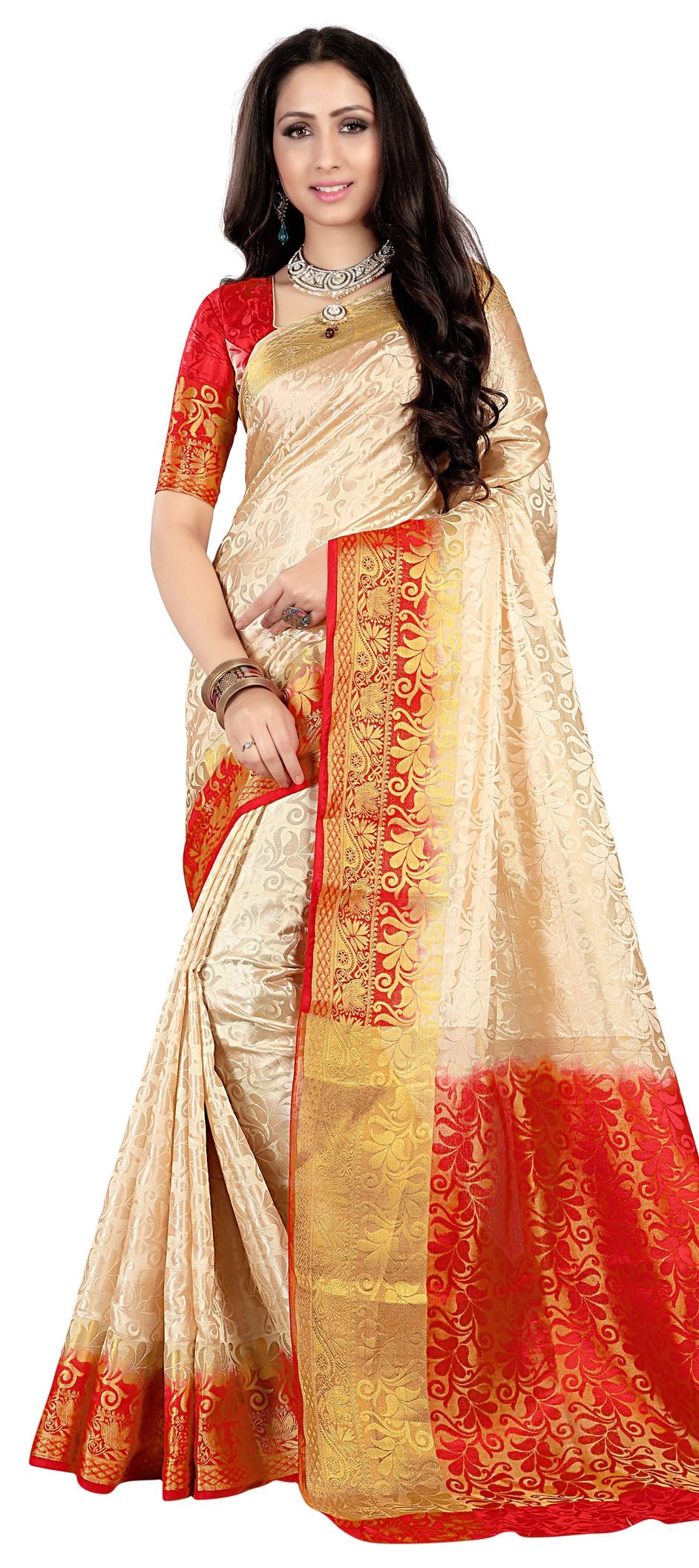 1540469 Traditional Gold color Kanjeevaram Silk, Silk fabric Saree