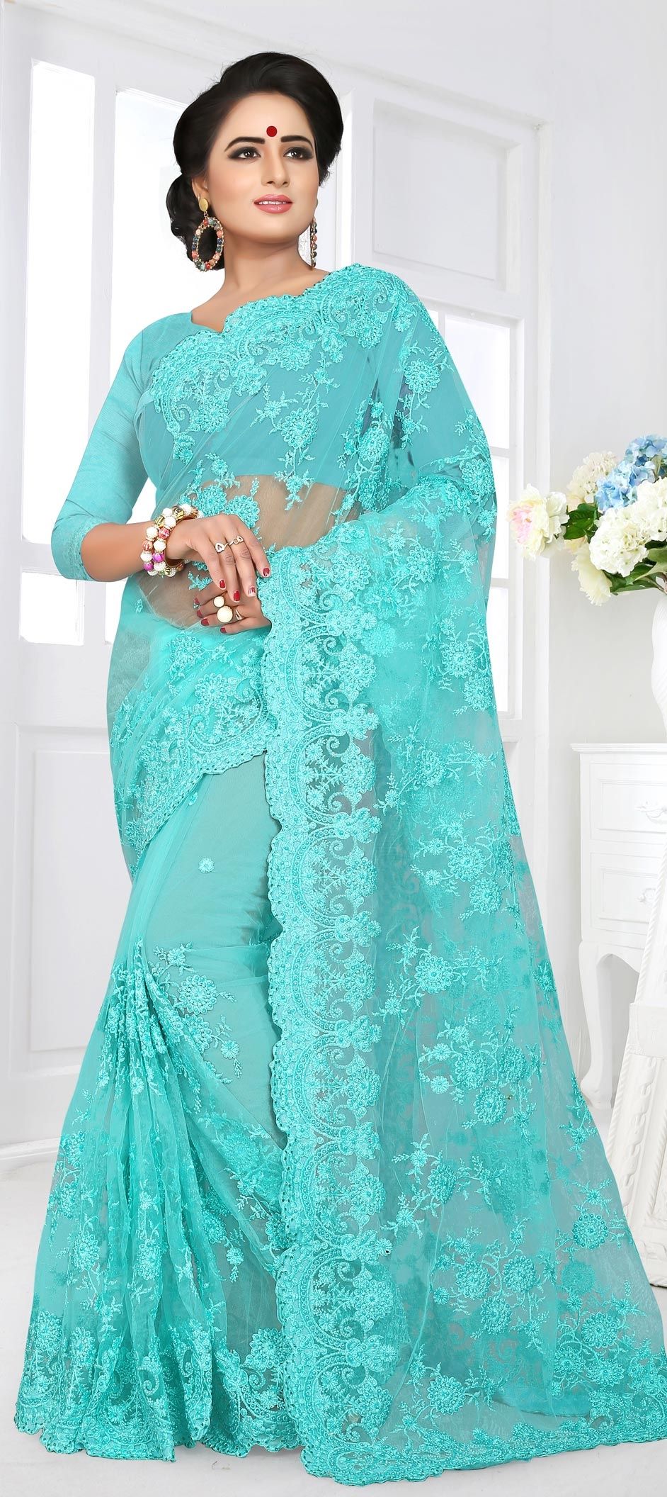 party wear saree pattern