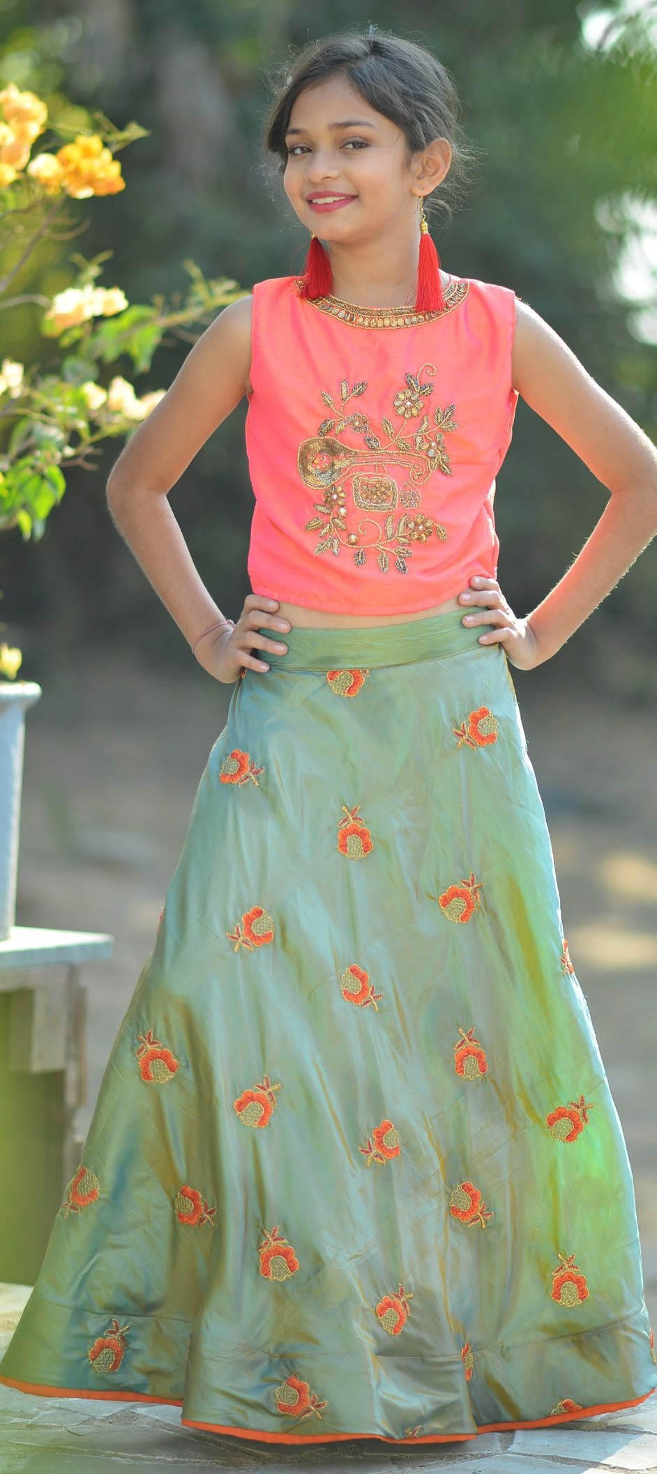 Beautiful Lehenga For Kids White Designer Readymade Kids Lehenga 