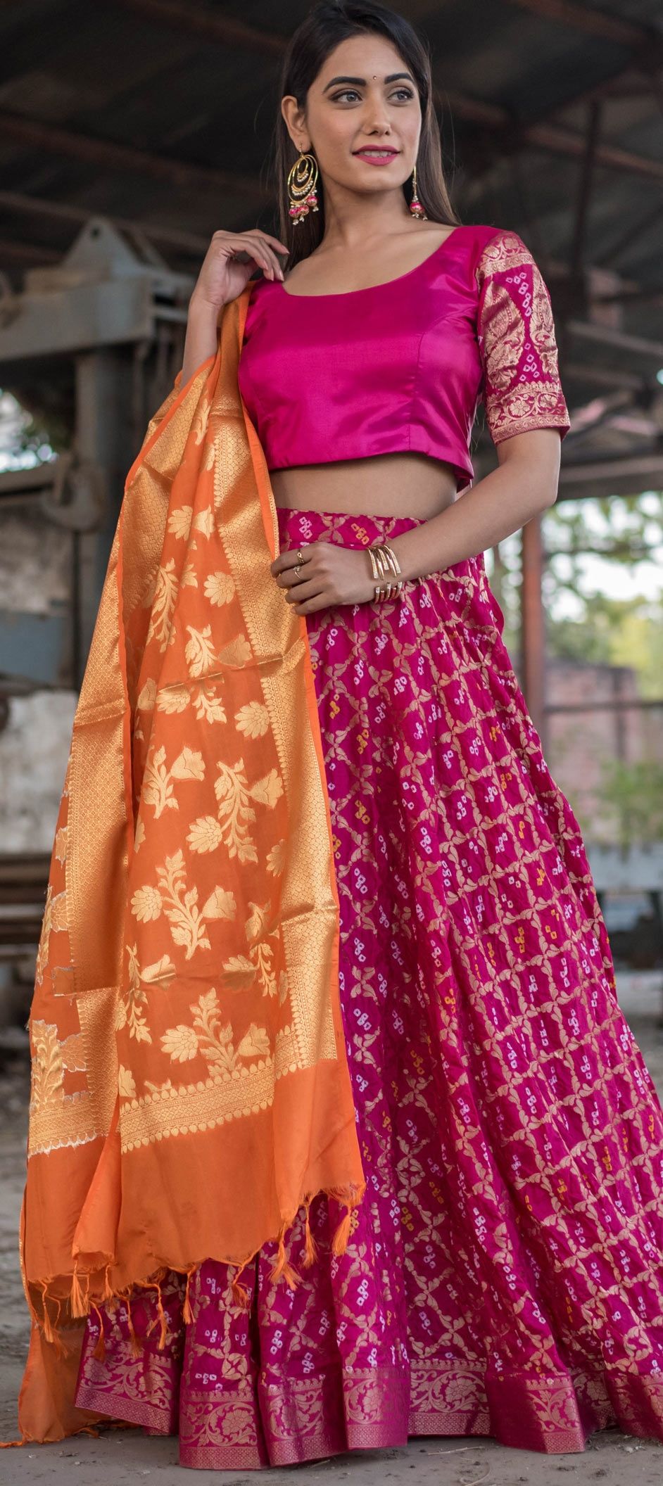 My_trunk_treasures - Striking and rich combination of purple and cream with  embroidery on the borders of dupatta. Please Dm for orders. Price-Rs.7000  Lehenga-Dupion silk with gold buti all over the lehenga. Goes