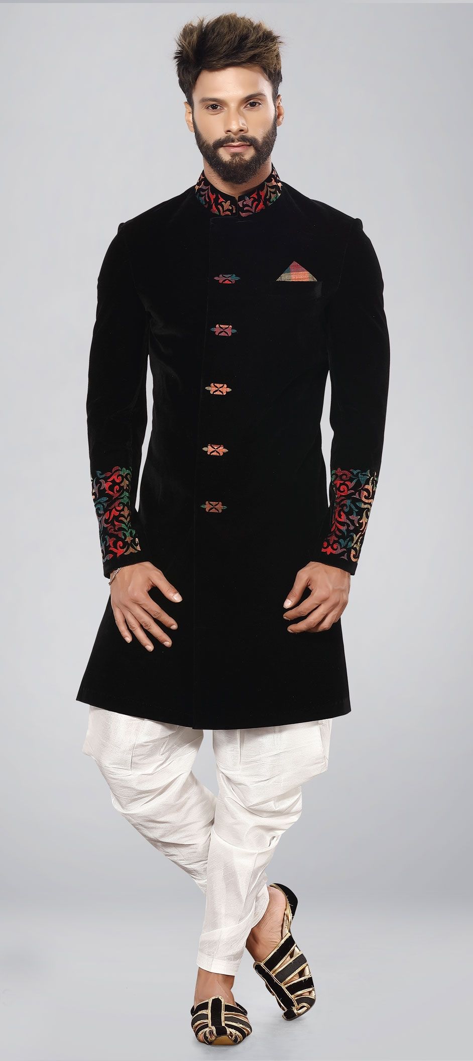 Embroidered And Tasseled Indo Western Style Rayon Gauze Black Dress –  MISSPRINT