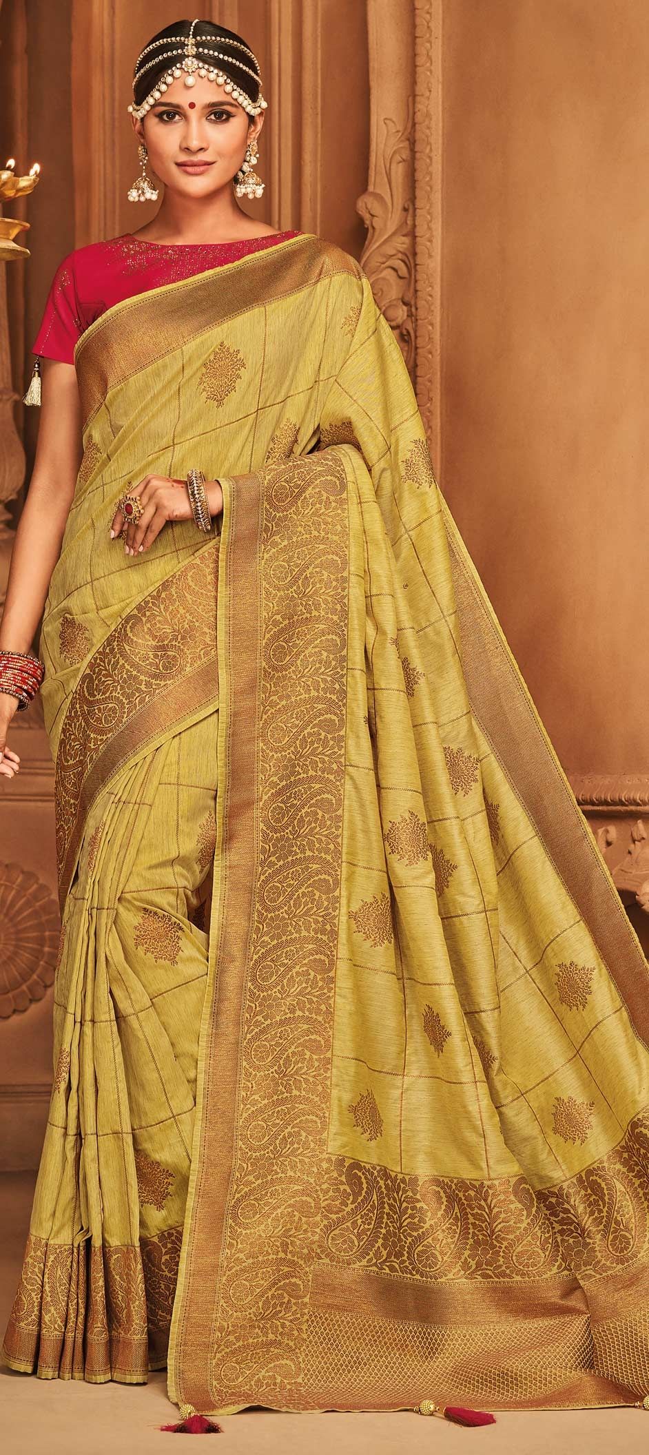 party wear sarees in golden colour