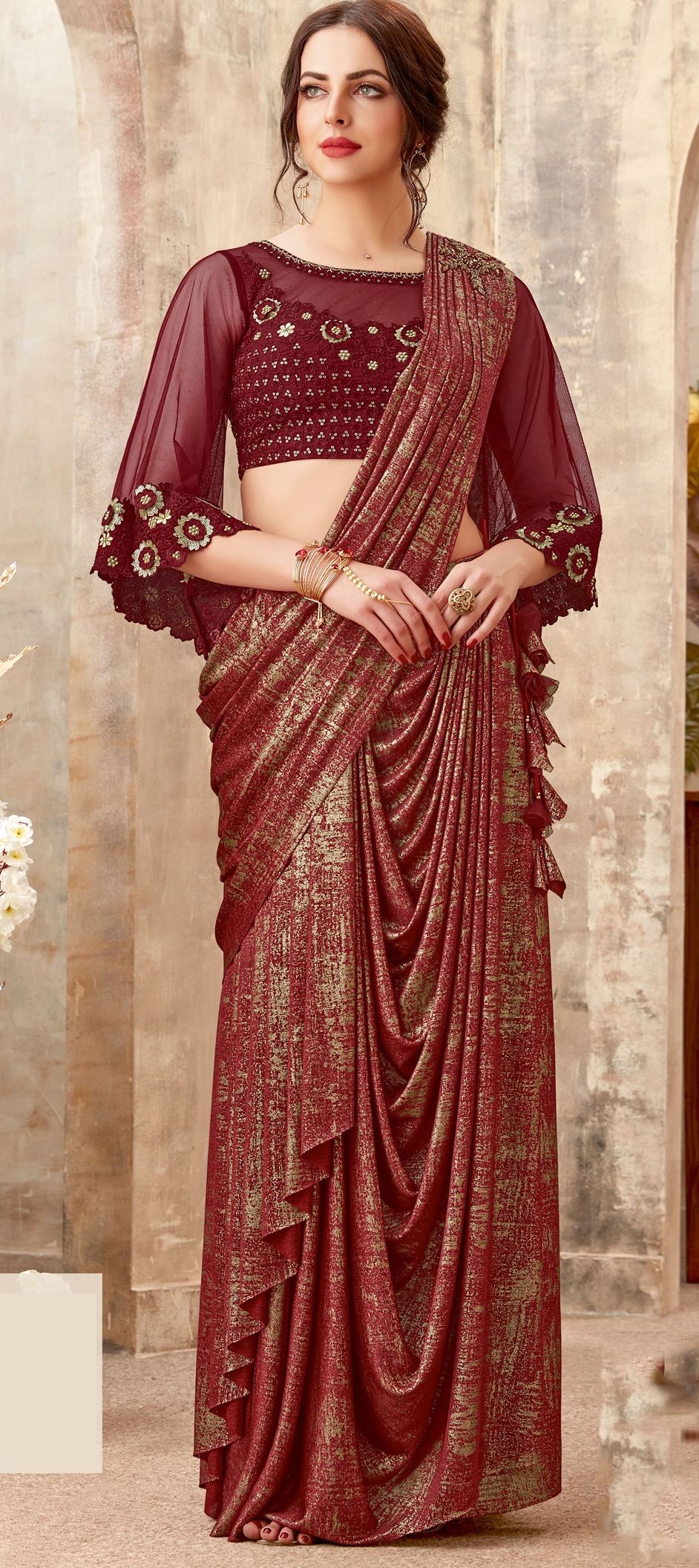 8 Chic Pre-stitched Saree Images for the Bride & Her Squad