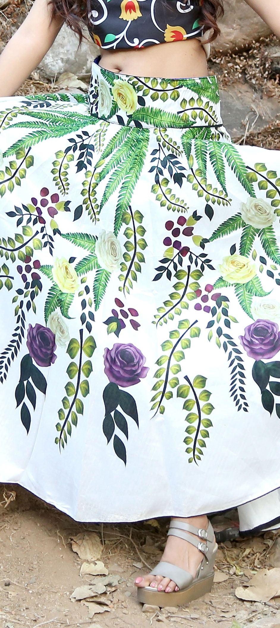 1557214 Casual, Festive Multicolor color Bangalore Silk fabric Skirt