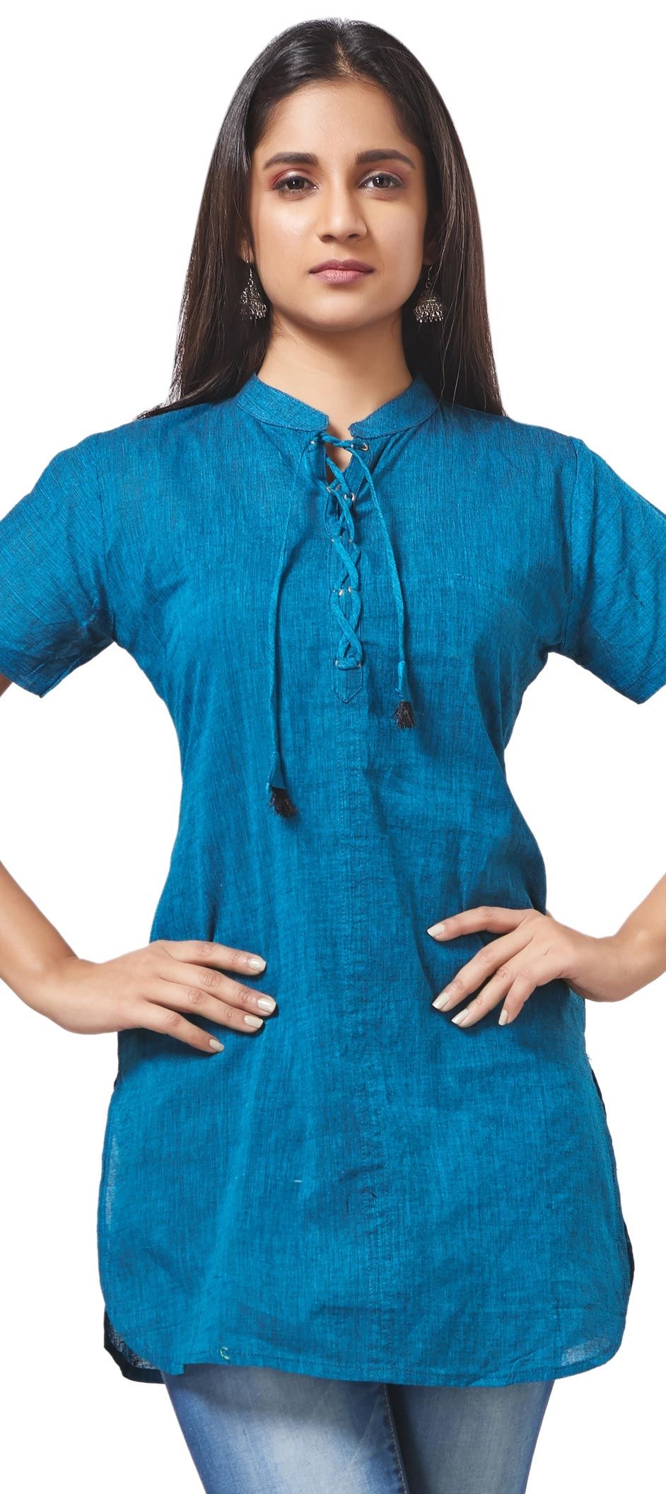 1558720 Casual, Party Wear Blue color Cotton fabric Tops and Shirts