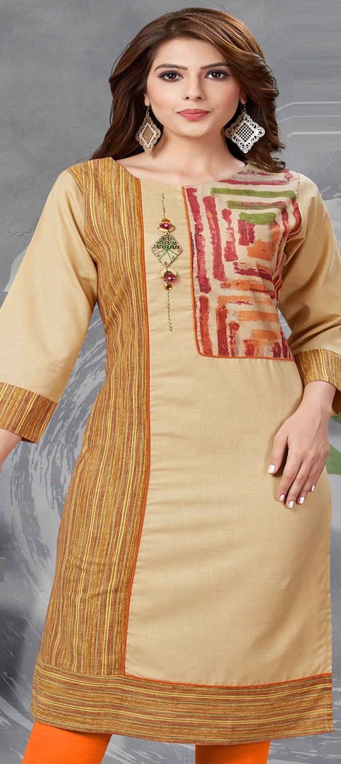 Budget Linen Cotton Kurti Choclate - BLK10